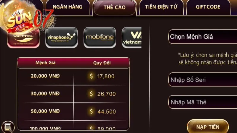 Hướng dẫn Nạp Tiền Sunwin: Gia Tăng Vốn Khi Cá Cược 4 Lưu ý khi nạp tiền Sunwin